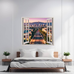 Folie imprimata color pentru decor perete locuinta, dimensiune 125 x 110cm, model: VIEW TO HAVEN 16 - Img 1
