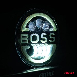 Lampa Suplimentara LED pentru Vehicule Off-Road, ATV, SSV, cu inscriptie "BOSS" si functii: Faza Lunga, Faza Scurta, Semnalizare, Pozitie, tensiune alimentare 9 - 36V, diametru Ø170 mm - Img 4