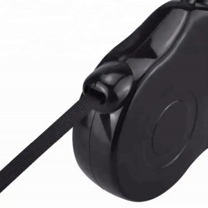 Lesa Retractabila Automata cu carabina pentru caini, lungime sfoara 5m, culoare Neagra - Img 3