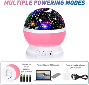 Proiector LED cu alimentare USB, model "Galaxy Stars" cu 9 moduri de afisare - Img 6