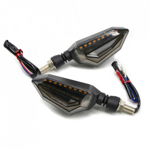 Set 2 lampi Semnalizare Moto cu LED, cu 2 functii, pozitie si semnalizare, 12V - Img 8