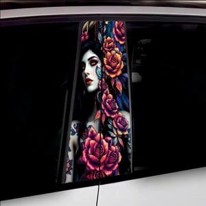 Set 2 stickere decorative pentru stalpii usilor, print autoadeziv de inalta rezolutie, dimensine 2 buc x 50 x 22 cm , cod: AVX-SSU-21 - Img 1