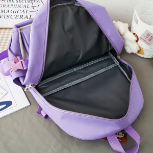 Set 4-in-1 pentru Scolari sau Prescolari - (rucsac, geanta de umar, plic elegant, penar), culoare VIOLET cu IEPURAS, Cod AVX-WT-BUNN-VIOLET - Img 2