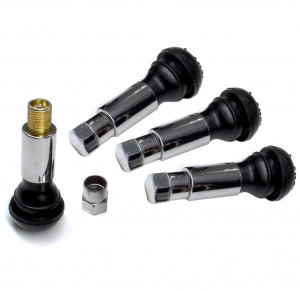 Set 4 Valve Metalice Cromate cu capac hexagonal - Img 2