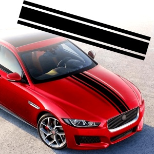 Sticker autoadeziv Tuning, model "Triple Stripes", dimensiune 125 x 22 cm, culoare Neagra - Img 1