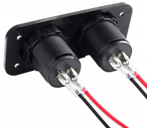 Voltmetru cu 2 x porturi incarcare USB, pentru vehicule offroad, ATV, SSV, quad, moto sau utilaje agricole, alimentare 12V - Img 4