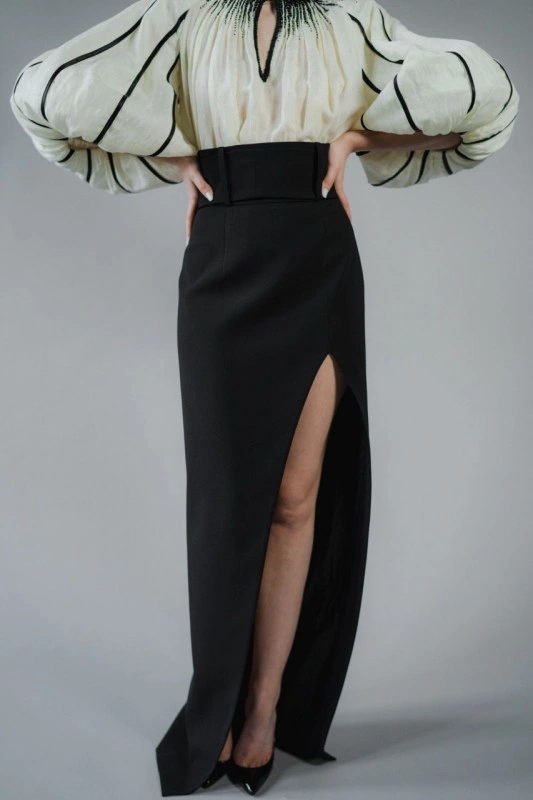 Fusta eleganta din crep italian Alexandra
