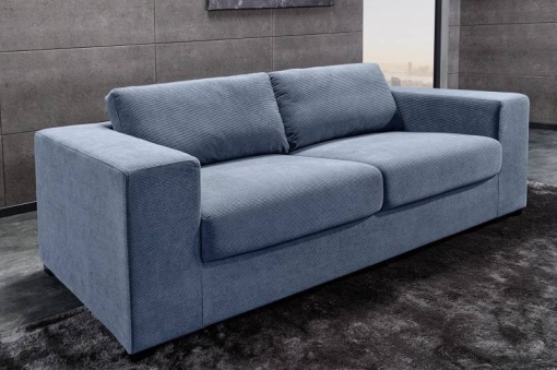 CANAPEA, LOUNGER 220CM, STRUCTURA DE LEMN SI STOFA, ALBASTRU/NEGRU, COD 43757, MODEL DEOSEBIT
