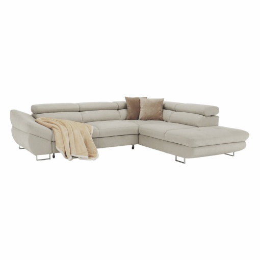 COLTAR FABIA, MODEL DREAPTA, GREJ TAUPE, DIN TEXTIL/TESATURA, EXTENSIBIL, STIL MODERN, TK