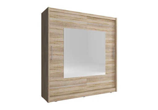 DULAP DORMITOR CU OGLINDA MAJA IX 200 STEJAR SONOMA DESIGN MODERN PSK