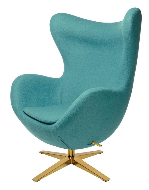 FOTOLIU CONFORTABIL EGG SZEROKI, TURCOAZ 12/AURIU, DIN CASMIR SI METAL, STIL MODERN B2