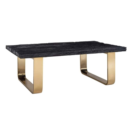 MASUTA DE CAFEA VENDOME, AURIU/NATURAL, DIN METAL SI LEMN RECICLAT, STIL INDUSTRIAL, B2