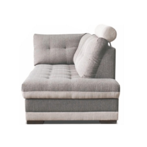 OTOMAN CU TETIERA RUBA BL, MODEL DREAPTA, GRI INCHIS SI CREM, DIN TEXTIL INARI, STIL MODERN, TK
