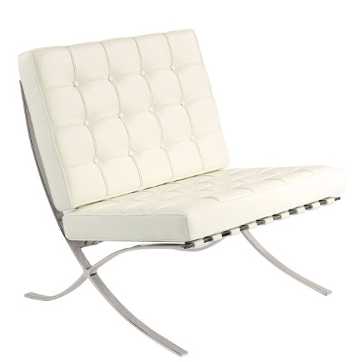 SCAUN ALB DE BIROU DIN PIELE NATURALA BARCELON STIL MODERN B2
