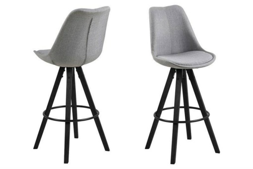 SCAUN DE BAR DIMA GRI/NEGRU, CU TAPITERIE DIN TEXTIL, B2