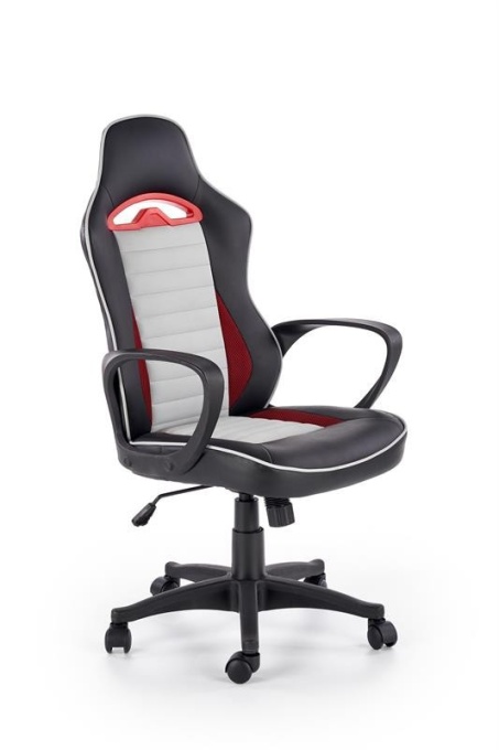 SCAUN DE BIROU/CABINET BERING NEGRU/GRI/ROSU STIL MODERN HALMAR