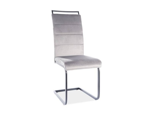 SCAUN DINING K-441 VELVET, GRI/NEGRU, CU TAPITERIE DIN CATIFEA/METAL, STIL MODERN, SIGNAL