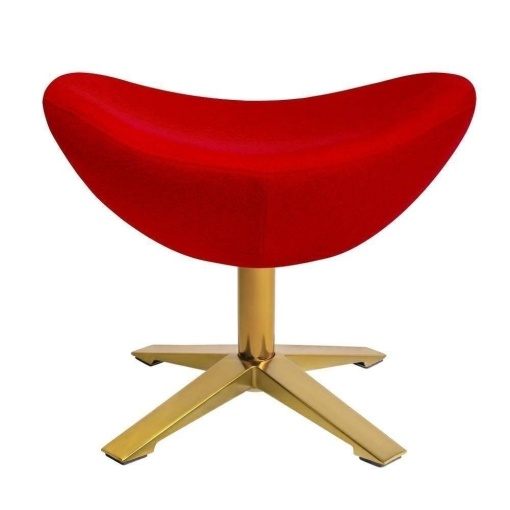 TABURET-SUPORT PENTRU PICIOARE ROSU 1/AURIU EGG SZEROKI GOLD, STIL MODERN B2