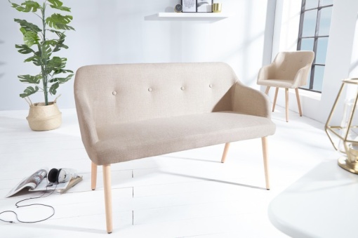 BANCUTA DIN LEMN MASIV BEJ SCANDINAVIA 37927 - DESIGN SCANDINAV