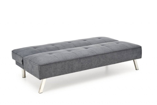 CANAPEA EXTENSIBILA CARLITO, GRI/CROM, TAPITERIE DIN STOFA SI PICIOARE DIN METAL, STIL MODERN