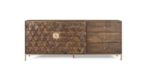 COMODA/BUFET 190CM, NUC/AURIU, DIN LEMN DE MANGO, GINER Y COLOMER