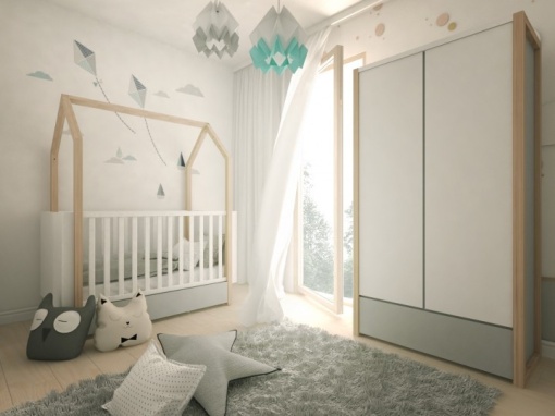DULAP CU DOUA USI PENTRU CAMERA BEBELUSI PINETTE DESIGN SCANDINAV BA