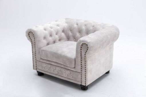 FOTOLIU CHESTERFIELD 105CM, DE CATIFEA CULOARE CHAMPAGNE, COD 42312, STIL CLASIC