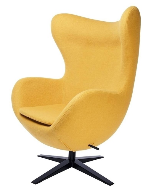 FOTOLIU CONFORTABIL EGG SZEROKI, GALBEN MUSTAR 13/NEGRU, DIN CASMIR SI METAL, STIL MODERN B2