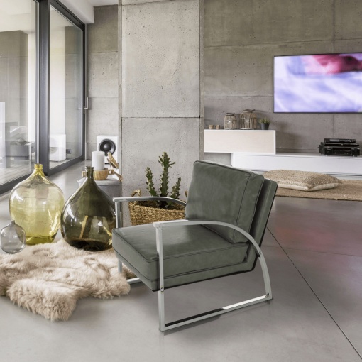 FOTOLIU DE DESIGN KUMON, GRI/ARGINT, DIN PIELE ECOLOGICA SI METAL, STIL MODERN, TK
