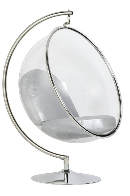 FOTOLIU EXCLUSIVIST BUBBLE STAND, ARGINTIU/TRANSPARENT, DIN ACRIL SI PIELE ECOLOGICA, STIL MODERN, B2