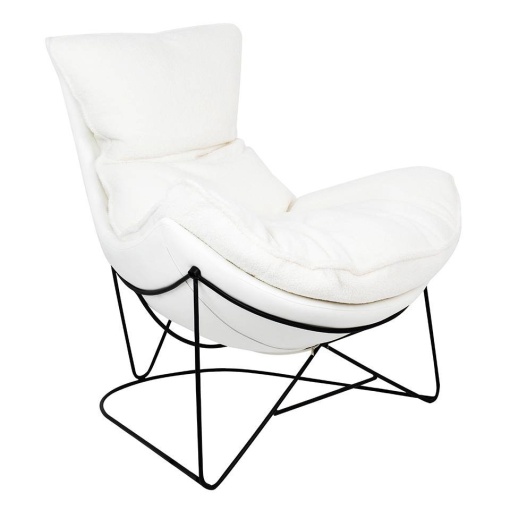 FOTOLIU OTILIA STAND TEDDY, ALB/NEGRU, TAPITERIE DIN TEXTIL PLUSAT SI PIELE ECOLOGICA, STIL MODERN, B2