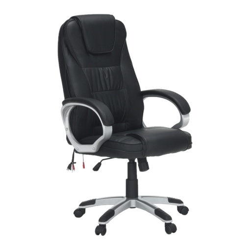 SCAUN DE BIROU TYLER UT-C2652M, CU FUNCTIE DE MASAJ, NEGRU, DIN PIELE ECOLOGICA SI PLASTIC, STIL MODERN, TK