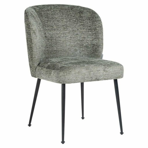 SCAUN DINING FALLON, VERDE/NEGRU, TAPITERIE DIN TEXTIL SI PICIOARE DIN METAL, STIL MODERN B2