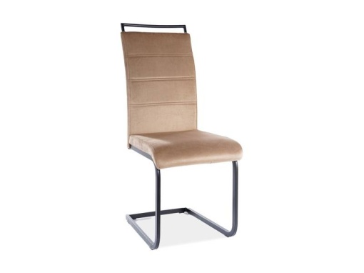 SCAUN DINING, H-441, BEJ/NEGRU, CU TAPITERIE DIN CATIFEA, STIL MODERN, SIGNAL