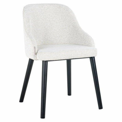 SCAUN DINING TWIGGY, ALB/NEGRU, TAPITERIE DIN TEXTIL PLUSAT SI PICIOARE DE LEMN, STIL MODERN B2