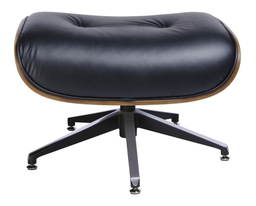 TABURET-SUPORT PENTRU PICIOARE DIN PIELE NATURALA NEGRU LOUNGE STIL MODERN B2