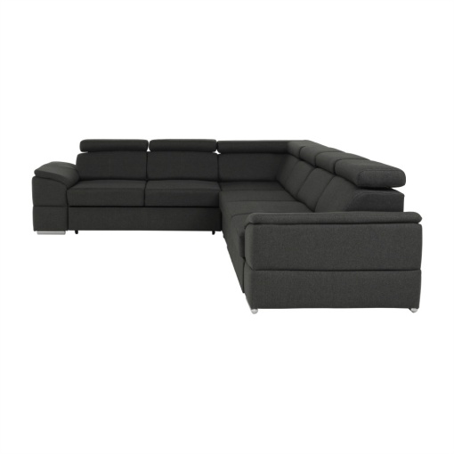 ANSAMBLU DE CANAPELE SEGORIA LUX, MODEL DREAPTA, GRI, DIN TEXTIL, EXTENSIBIL, SPATIU DEPOZITARE, STIL MODERN, TK