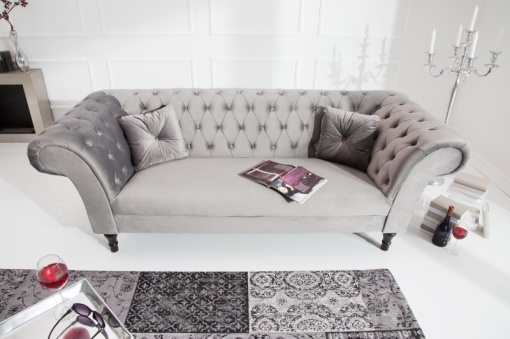 CANAPEA GRI ARGINTIU 220 CM EUPHORIA 38218 DESIGN VINTAGE