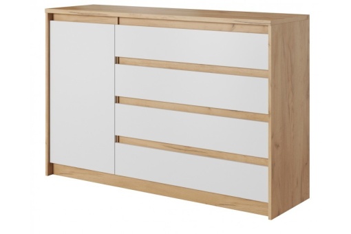 COMODA XELO 1D4S 136 ALB/STEJAR AURIU DESIGN SCANDINAV LSK