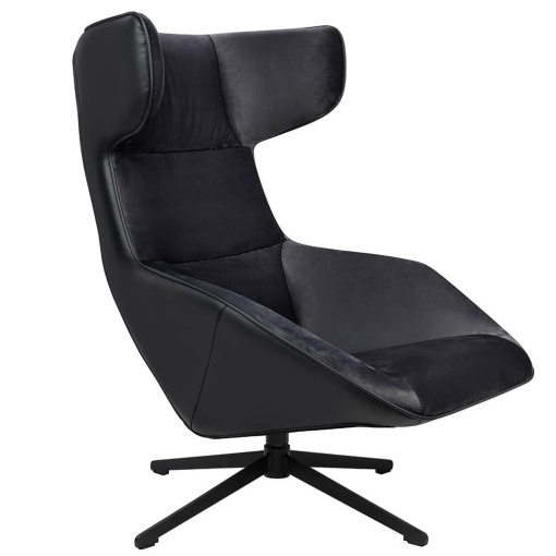 FOTOLIU CONFORTABIL VITA, NEGRU, TAPITAT IN CATIFEA SI PIELE ECOLOGICA, STIL MODERN B2