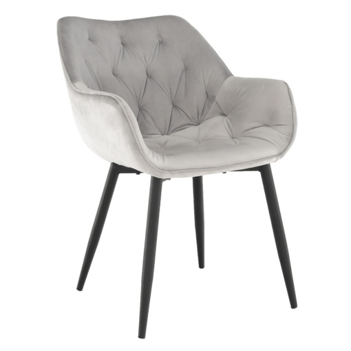 FOTOLIU DE DESIGN FEDRIS, GRI DESCHIS/NEGRU, DIN TEXTIL VELVET SI METAL, STIL MODERN, TK