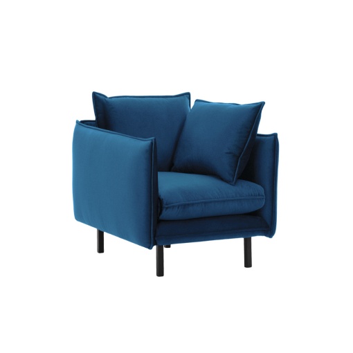 FOTOLIU DE LUX VINSON 1, ALBASTRU PARIZIAN/NEGRU, DIN TEXTIL SI LEMN, STIL MODERN, TK