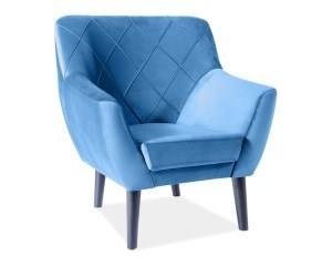 FOTOLIU DIN CATIFEA KIER 1, ALBASTRU BLUVEL 86/WENGE, STIL SCANDINAV, SIGNAL