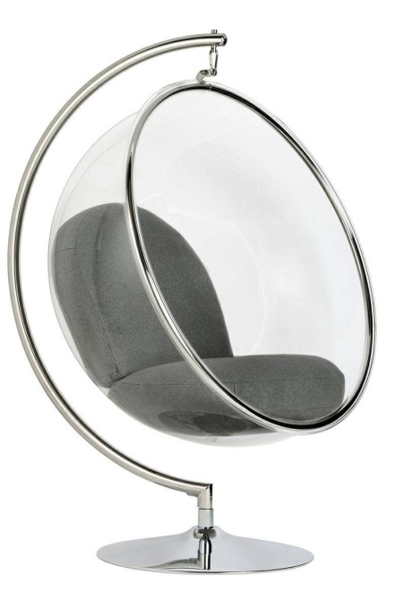FOTOLIU EXCLUSIVIST BUBBLE STAND, GRI INCHIS/TRANSPARENT/CROM, DIN ACRIL SI CASMIR, STIL MODERN, B2