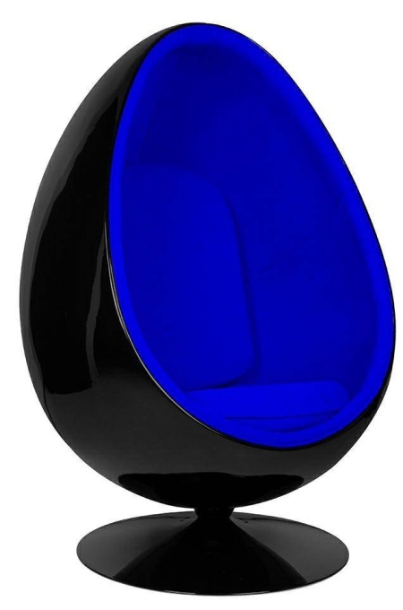 FOTOLIU EXCLUSIVIST OVALIA, NEGRU/ALBASTRU, DIN FIBRA DE STICLA, STIL MODERN, B2