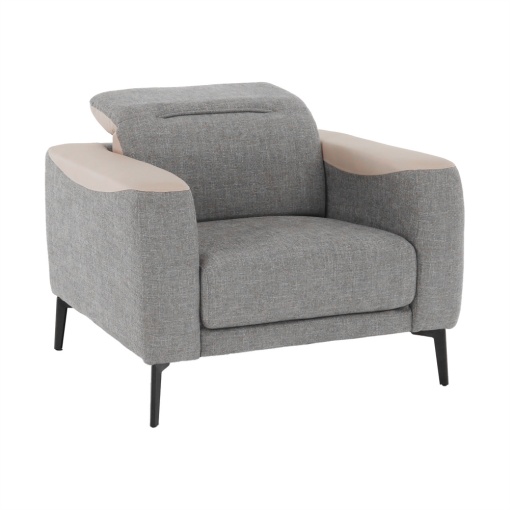 FOTOLIU KARITON, GRI/BEJ/NEGRU, DIN TEXTIL/ PIELE ECOLOGICA SI METAL, STIL MODERN, TK
