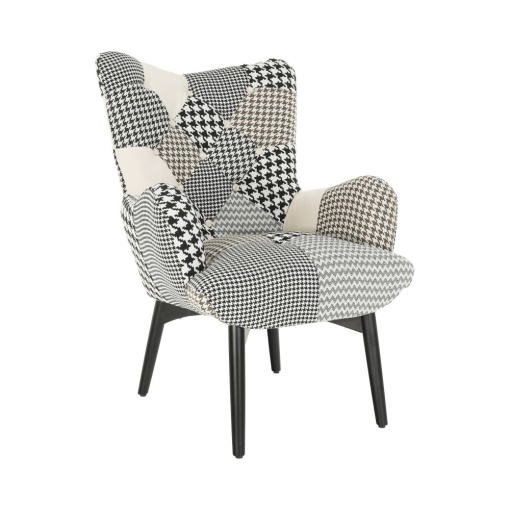 FOTOLIU PEPITO, NEW TYP 4, ALB NEGRU/PATCHWORK, DIN TESATURA, STIL MODERN, TK
