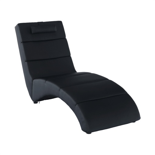 FOTOLIU RELAXANT LONG, NEGRU, DIN PIELE ECOLOGICA, STIL MODERN, TK