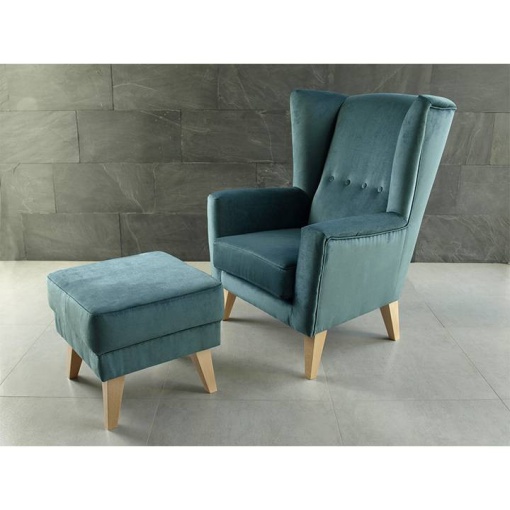 FOTOLIU RODEZA, VERDE MENTOL/FAG, DIN TEXTIL KRONOS SI LEMN, STIL CLASIC, TK