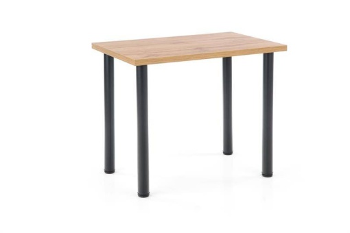 MASA DINING MODEX 2, STEJAR WOTAN/NEGRU, 90 CM, BLAT DIN PAL SI PICIOARE DIN METAL , STIL MODERN